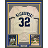 Framed Autographed/Signed Jacob Misiorowski 35x39 Milwaukee Cream Baseball Jersey JSA COA by Hall of Fame Sports Memorabilia