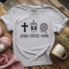 Jesus, Coffee and Yarn T-shirt by YarnMerch