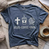 Jesus, Coffee and Yarn T-shirt by YarnMerch