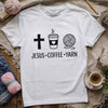 Jesus, Coffee and Yarn T-shirt by YarnMerch