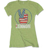 John Lennon Peace Fingers US Flag [T-Shirt] by Rock Band Apparel