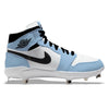 "University Blue" Jordan 1 Retro Cleats - Size 9 Mid Top MCS by Stadium Custom Kicks