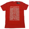Joy Division Unknown Pleasures White On Red [T-Shirt] by Rock Band Apparel