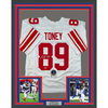 Framed Autographed/Signed Kadarius Toney 35x39 New York White Football Jersey Beckett BAS COA