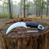 Damascus Steel Karambit Pair, Stag Horn & Wood Handle, 9-inch Blade by JW SteelCrafts