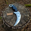 Damascus Steel Karambit Pair, Stag Horn & Wood Handle, 9-inch Blade by JW SteelCrafts