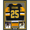 Framed Autographed/Signed Kevin Stevens 35x39 Pittsburgh Black Hockey Jersey JSA COA by Hall of Fame Sports Memorabilia