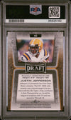 Graded 2020 Leaf Draft Justin Jefferson #40 Rookie RC Football Card PSA 9 Mint