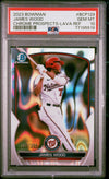 Graded 2023 Topps Bowman James Wood #BCP129 Chrome Prospects Lava Refractor #/399 Rookie RC Baseball Card PSA 10 Gem Mint