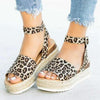 Ladies Elegant Leopard Shoes For Women High Heels Sandals Summer Flip Flop Platform Sandals High Platform Sandals Thick Bottom Belt Buckle Shoes Adjustable Strap Sandals by Stevvex