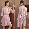 Ladies Fashion Red Soft Short Sleepwear For Women Trendy Women's Comfortable V Neck Bathrobe Bridesmaid Bride Party Robes by Stevvex