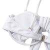Ladies Summer Solid Color Swimsuit Female Detachable Shoulder Strap Halter Bikini Women's Bikini Swimsuits One Piece Bathing Suits Tie Knot Cutout Swimwear with Crisscross Design by Stevvex