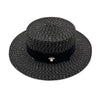 Ladies Sun Boater Classic Flat Hats Straw Hat Wide Brim Boater Hat Summer Straw Hat Beautiful Accessories For Women Retro Female Flat Cap Foldable Packable Beach Hat for Summer 55-58cm by Stevvex