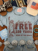 Land of the Free 250 Years Graphic Tee by Wild Junkie