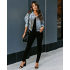 Lavish Style Winter Long-sleeved Jacket Denim Trendy Leopard Print Stitching Lapel Short Jacket For Women And Girls by Stevvex