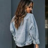 Lavish Style Winter Long-sleeved Jacket Denim Trendy Leopard Print Stitching Lapel Short Jacket For Women And Girls by Stevvex