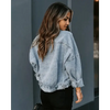 Lavish Style Winter Long-sleeved Jacket Denim Trendy Leopard Print Stitching Lapel Short Jacket For Women And Girls by Stevvex