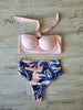 Leaf Floral Bikini Set Women Backless High-Waist Two Pieces Swimwear Beach Bathing Suits Swimsuits Women's Ruffle Bandage Bikini High Waist Bottoms Two Piece Swimsuits by Stevvex