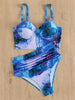 Leaf Floral Bikini Set Women Backless High-Waist Two Pieces Swimwear Beach Bathing Suits Swimsuits Women's Ruffle Bandage Bikini High Waist Bottoms Two Piece Swimsuits by Stevvex