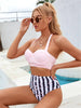 Leaf Floral Bikini Set Women Backless High-Waist Two Pieces Swimwear Beach Bathing Suits Swimsuits Women's Ruffle Bandage Bikini High Waist Bottoms Two Piece Swimsuits by Stevvex