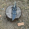 16-Inch Damascus Bowie Knife — 11-Inch Blade, Stag Handle, Brass S-Guard & Leather Belt Sheath by JW SteelCrafts