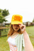 Leave Me Alone Retro Flower Trucker Hat by Wild Junkie