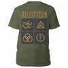 Led Zeppelin Gold Symbols in Black Square [T-Shirt] by Rock Band Apparel