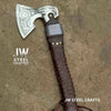 Viking Style Engraved Axe | Handcrafted Leather Wrapped Handle by JW SteelCrafts
