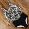 Leopard Bikini High Waist Bikini Animal Print Floral Swimsuit Ruffle Swimsuit Plus Size Swimwear Women Swimsuits for Women Two Piece Bathing Suits Ruffle Tops With High Waist Bottoms Bikini Sets For Teen Girls by Stevvex