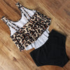 Leopard Bikini High Waist Bikini Animal Print Floral Swimsuit Ruffle Swimsuit Plus Size Swimwear Women Swimsuits for Women Two Piece Bathing Suits Ruffle Tops With High Waist Bottoms Bikini Sets For Teen Girls by Stevvex
