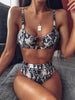 Leopard Bikinis Bikini Swimming Women's Bathing Suits Push Up Swimsuit Women's Padded Underwire Bikini Wire Push Up Bathing Suit Leopard Printed High Cut Vintage Swimsuit by Stevvex