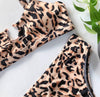Leopard Bikinis Bikini Swimming Women's Bathing Suits Push Up Swimsuit Women's Padded Underwire Bikini Wire Push Up Bathing Suit Leopard Printed High Cut Vintage Swimsuit by Stevvex