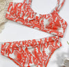 Leopard Bikinis Bikini Swimming Women's Bathing Suits Push Up Swimsuit Women's Padded Underwire Bikini Wire Push Up Bathing Suit Leopard Printed High Cut Vintage Swimsuit by Stevvex