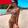 Leopard Bikinis Women Summer Swimsuit Strapless Bandage Bathing Suits Women's Halter Triangle Bikini Bottom Soft Two Piece Swimsuits Low Waist Push Up Bikini Set Swimwear by Stevvex