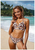 Leopard Bikinis Women Summer Swimsuit Strapless Bandage Bathing Suits Women's Halter Triangle Bikini Bottom Soft Two Piece Swimsuits Low Waist Push Up Bikini Set Swimwear by Stevvex