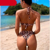 Leopard Bikinis Women Summer Swimsuit Strapless Bandage Bathing Suits Women's Halter Triangle Bikini Bottom Soft Two Piece Swimsuits Low Waist Push Up Bikini Set Swimwear by Stevvex