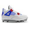 "Liberty Blue" Jordan 4 Retro MCS Cleats by Stadium Custom Kicks