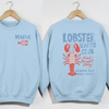 Maine Lobster Seafood Club Crewneck Sweatshirt – Coastal New England Lobster Graphic Pullover by Hey Jude Graphic Tees