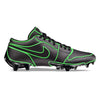 "Bright Green Lines” Jordan 1 Vapor Edge Low Cleats by Stadium Custom Kicks
