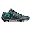 "Teal Lines” Jordan 1 Vapor Edge Low Cleats by Stadium Custom Kicks