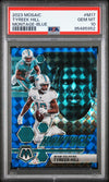 Graded 2023 Panini Mosaic Tyreek Hill #17 Montage Blue #/99 Football Card PSA 10 Gem Mint