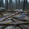 Handmade Damascus Skeggøx Bearded Axe with Leather Wrap and Sheath by JW SteelCrafts