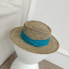 Luxurious New Handmade Straw Beach Hat For Women Summer Hat Luxury Cap Fashion Straw Hat Flat Sun Protection Hats Beautiful Unique Design 55-60cm by Stevvex