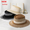 Luxurious New Handmade Straw Beach Hat For Women Summer Hat Luxury Cap Fashion Straw Hat Flat Sun Protection Hats Beautiful Unique Design 55-60cm by Stevvex