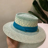 Luxurious New Handmade Straw Beach Hat For Women Summer Hat Luxury Cap Fashion Straw Hat Flat Sun Protection Hats Beautiful Unique Design 55-60cm by Stevvex