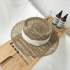 Luxurious New Handmade Straw Beach Hat For Women Summer Hat Luxury Cap Fashion Straw Hat Flat Sun Protection Hats Beautiful Unique Design 55-60cm by Stevvex