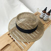 Luxurious New Handmade Straw Beach Hat For Women Summer Hat Luxury Cap Fashion Straw Hat Flat Sun Protection Hats Beautiful Unique Design 55-60cm by Stevvex