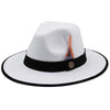 Luxurious Unique Couple Hats Wide Brim Fedora Hat Winter Autumn Trendy Fedora Hat Women Black Red Wedding Hat With Feather Belts For Hats Men Beautiful Gentleman Elegant Classical Hat by Stevvex