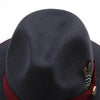 Luxurious Unique Couple Hats Wide Brim Fedora Hat Winter Autumn Trendy Fedora Hat Women Black Red Wedding Hat With Feather Belts For Hats Men Beautiful Gentleman Elegant Classical Hat by Stevvex