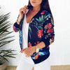 Luxurious Women Floral Jackets Spring Summer Long Sleeve Zipper Print Bomber Jacket Casual Pocket Slim Female Fashion Outwears Plus Size by Stevvex